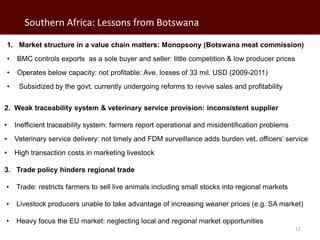 Linking famers to (high value) livestock product markets: Opportunities and challenges in southern and eastern Africa 