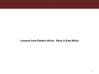 Linking famers to (high value) livestock product markets: Opportunities and challenges in southern and eastern Africa 