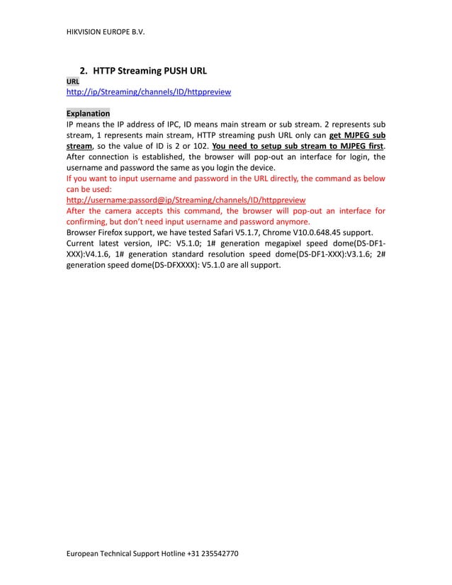Hikvision rtsp url streaming tutorial manual | PDF