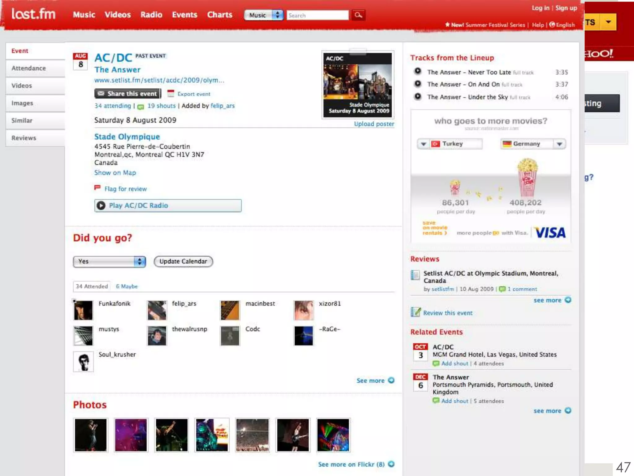 Experimental SetupDatasets:Upcoming>270K Flickr photosEvent labels from the “upcoming” event database (upcoming:event=12345)Split into 3 parts for training/validation/testingLastFM>594K Flickr photosEvent labels from last.fm music catalog (lastfm:event=6789)Used as an additional test set47