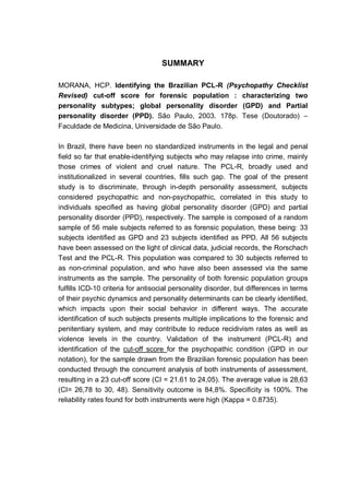 Pcl R Pdf Escala de PCL-R | PDF