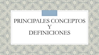 PRINCIPALES CONCEPTOS 
Y 
DEFINICIONES 
 