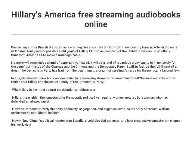 Hillary S America Free Streaming Audiobooks Online