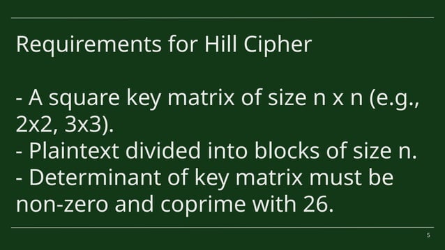 Understanding the Hill Cipher with Matrix | PPT