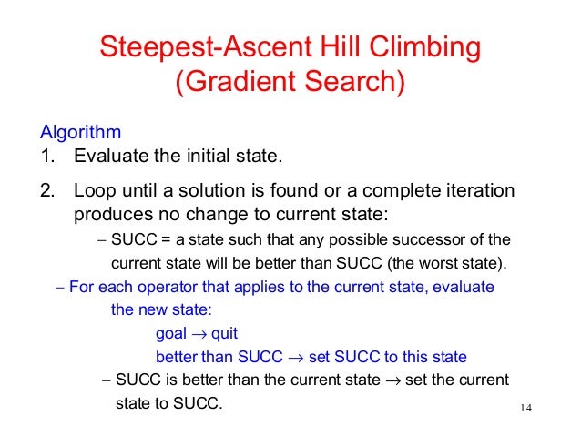 hill climbing algorithm in artificial intelligence with example ppt