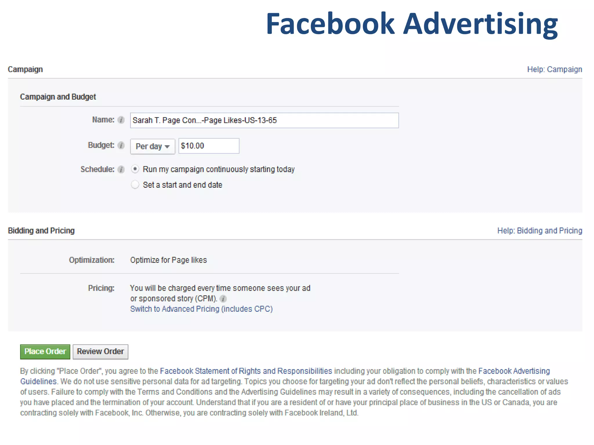 Facebook Advertising
 