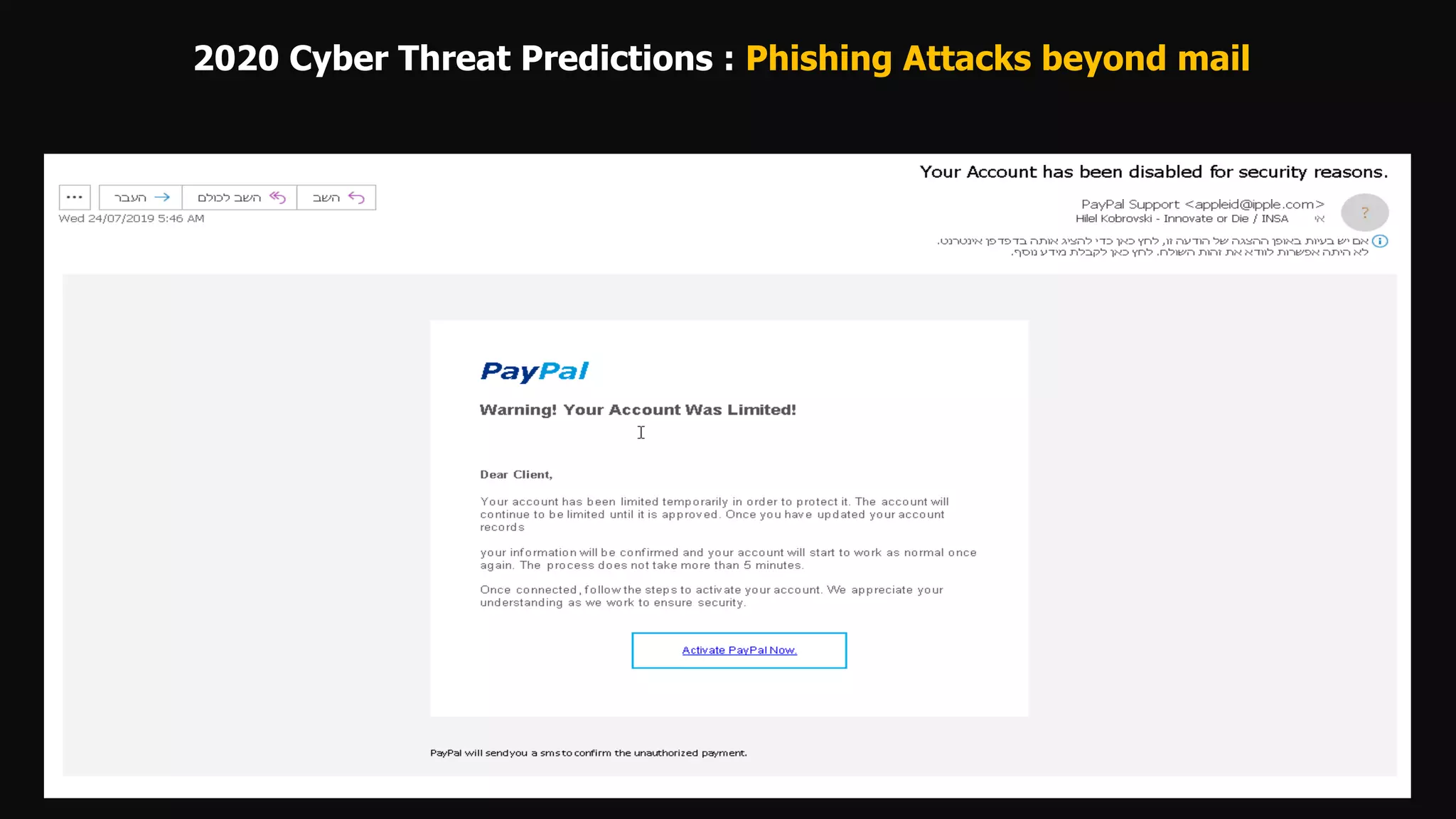 2020 Cyber Threat Predictions : Phishing Attacks beyond mail
 