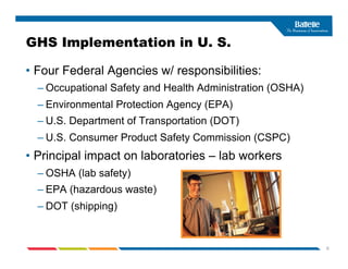 Ghs Implementation Global Harmonization And Labs | PDF