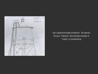 top is copied from temple architecture.  The name for
the top is “makutam”, which perhaps translates as
“sceptre” or ornamental top.
 