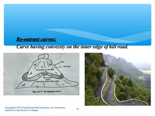 Re-entrant curves:Re-entrant curves:
Curve having convexity on the inner edge of hill road.Curve having convexity on the inner edge of hill road.
Copyright © 2013 The McGraw-Hill Companies, Inc. Permission
required for reproduction or display.
16
 