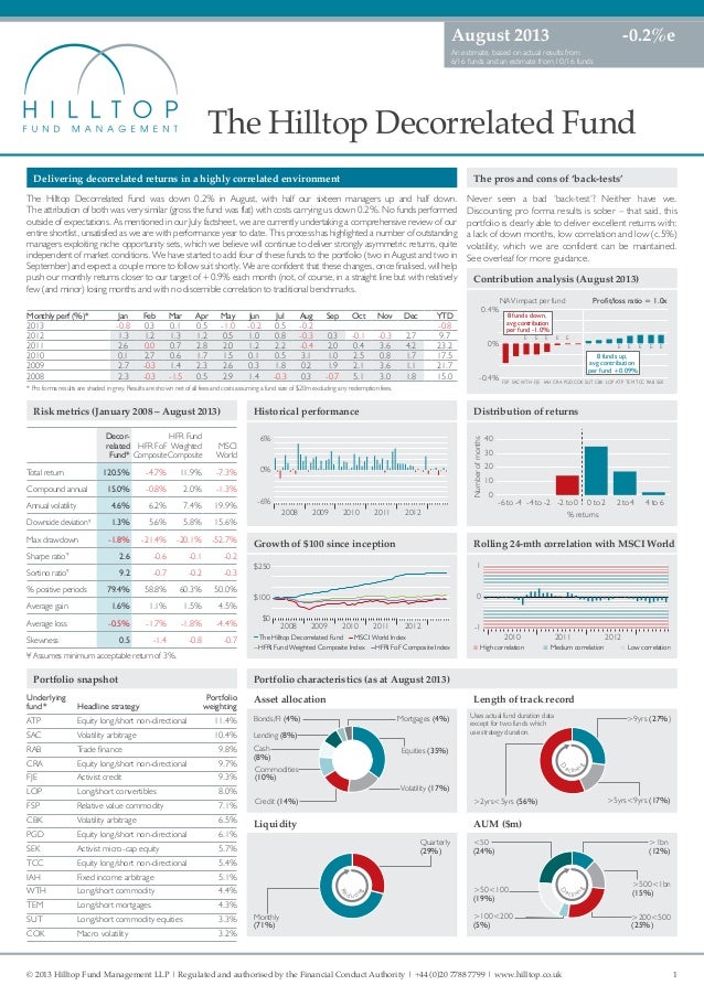 hilltop decorrelated fund august 2013 factsheet 1 638