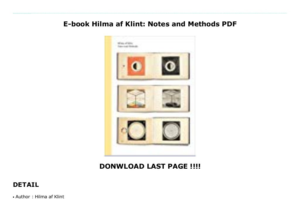 Ebook Hilma af Klint Notes and Methods PDF