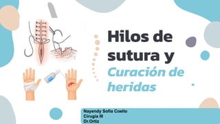 Nayendy Sofia Coello
Cirugía III
Dr.Ortiz
Hilos de
sutura y
Curación de
heridas
 