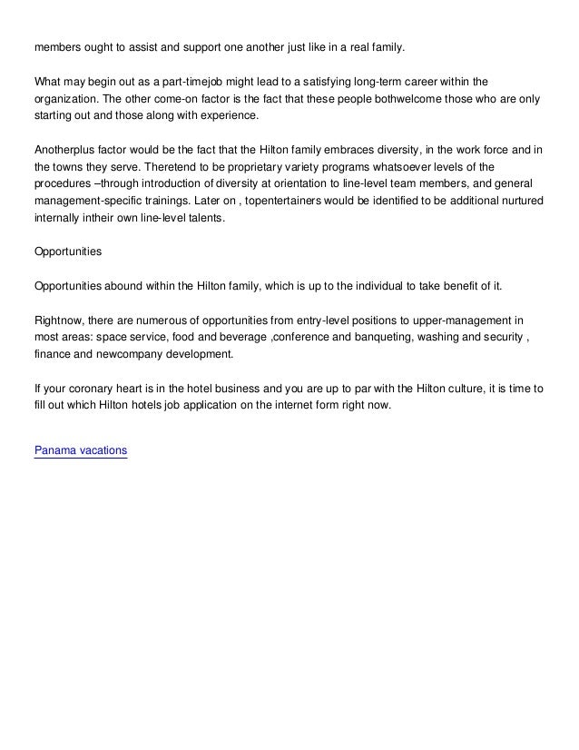 hilton hotels job application passport to a great career hilton hotel application form
