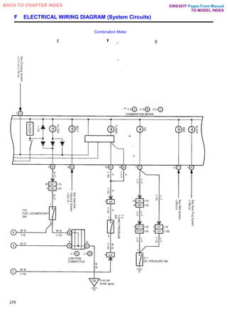 F ELECTRICAL WIRING DIAGRAM (System Circuits)
Combination Meter
276
Pages From Manual
TO MODEL INDEX
BACK TO CHAPTER INDEX EWD307F
 