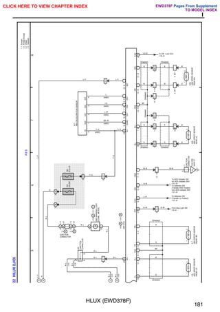 HLUX (EWD378F)
181
I
;;;;;;;;;;;
;;;;;;;;;;;
;;;;;;;;;;;
;;;;;;;;;;;
;;;;;;;;;;;
;;;;;;;;;;;
;;;;;;;;;;;
;;;;;;;;;;;
;;;;;;;;;;;
;;;;;;;;;;;
;;;;;;;;;;;
;;;;;;;;;;;
;;;;;;;;;;;
;;;;;;;;;;;
;;;;;;;;;;;
5
6
7
8
22
HILUX
(
LHD
)
A
B
S
A
B
C
1H
5
1B
7
10A
GAUGE
15A
ECU–IG
5
B
12
C
4
I
C
1
25
B
1E
8
2
I
C
1
L–Y
R
B–L
L–Y
B–L
B–L
B–L
B–L
R–L
R–L
R
Y–G
Y–G
1
2
14
A
13
A
15
A
7
A
6
A
1
2
5
I
C
1
1
2
I
C
1
IG
Cowl
side
panel
LH
A
21
B
9
B
8
B
11
B
B
W
BR
G
R
(Shielded)
(Shielded)
G–W
L–R
G–B
W–B
G–W
W–B
J
7
JUNCTION
CONNECTOR
FL–
FL+
FSS
FR
–
FR+
STP
EXI3
EXI
GND
WA
A
6
ABS
SPEED
SENSOR
FRONT
LH
A
7
ABS
SPEED
SENSOR
FRONT
RH
From Stop Light SW
<9–4>
To Detection SW
(Transfer L4 Position)
<21–4>
10
B
18
B
19
B
7
B
5
B
22
B
5
1
2
3
4
+IG
GND
GS1
GS2
GST
IG1
GGND
GS1
GS2
GST
BAT
1
I
C
1
A17
ABS
DECELERATION
SENSOR
L–Y
Y–G
Y–G
BR–W
L–W
LG
L
L–Y
1
2
1
2
2
B
1
B
2
3
B
1
6
B
1
5
B
3
B
D1
1
B
D1
5
B
D1
6
B
D1
4
B
D1
1
B
F1
2
B
F1
3
B
F1
4
B
F1
2
B
D1
RL–
RL+
RSS
RR
–
RR+
G
R
BR
W
B
(Shielded)
(Shielded) (Shielded)
G
R
W
B
(Shielded)
B
W
B
W
A28
ABS
SPEED
SENSOR
REAR
LH
A29
ABS
SPEED
SENSOR
REAR
RH
∗
4
:
Diesel
C
B
(∗2)
B
A
(∗1)
B
A
(∗1)
C
B
(∗2)
To ADD Indicator SW
(w/ ADD Indicator SW)
<21–3>
To Detection SW
(Transfer 4WD Position)
(w/o ADD Indicator SW)
<21–3>
(Shielded)
(Shielded)
4
B
LG–B To Diff. Lock ECU
<19–2>
∗
9
:
Gasoline
JUNCTION
CONNECTOR
B
A
J 8 J13
,
C10
C11
,
ABS
WARNING
LIGHT
[COMB.
METER]
B
C
A18
A19
,
ABS
ECU
A
B
EXI2
D
(∗4)
B–L
(∗9)
B–L
(∗9)
B–L
(∗4)
B
B
B
J20
JUNCTION
CONNECTOR
∗
2
:
Except
Europe
∗
1
:
Europe
(4WD)
(4WD)
(4WD)
(4WD)
(4WD)
CLICK HERE TO VIEW CHAPTER INDEX Pages From Supplement
TO MODEL INDEX
EWD378F
 