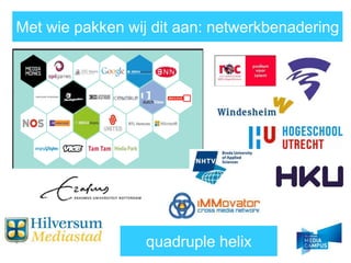 Met wie pakken wij dit aan: netwerkbenadering
quadruple helix
 