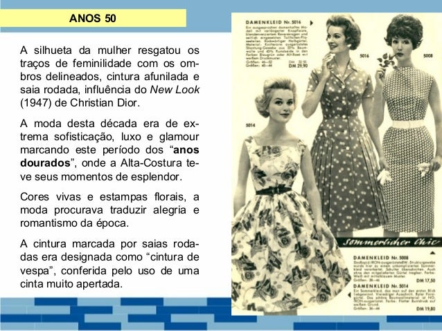 moda anos 50 e 60