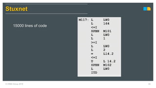 © HIMA Group 2018 40
Stuxnet
15000 lines of code
 