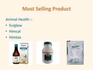 Most Selling Product
Animal Health :-
• furglow
• Himcal
• Himtox
 