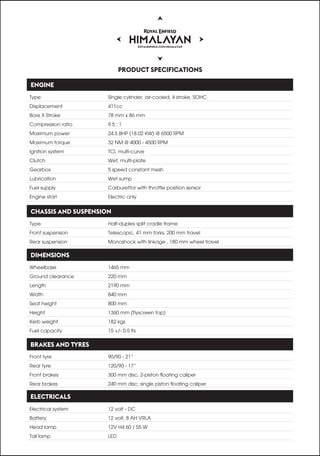 Royal Enfield Himalayan technical specifications