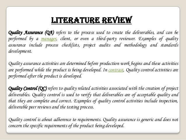 literature review on quality management in construction