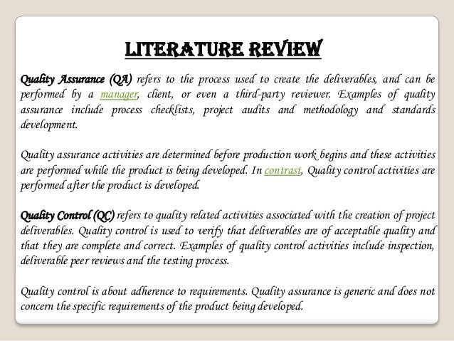 conference presentation literature review