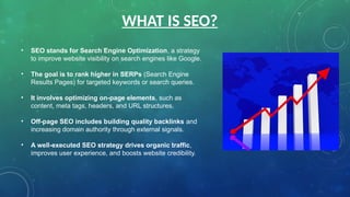 Search Engine Optimization (SEO): Meaning, Types, and Benefits | PPTX