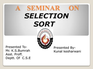 Selection sorting | PPTX
