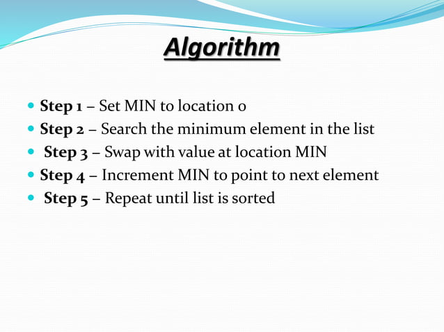 Selection sorting | PPTX