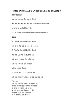 Himno nacional de la republica de colombia