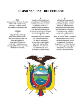 HIMNO NACIONAL DEL ECUADOR
 