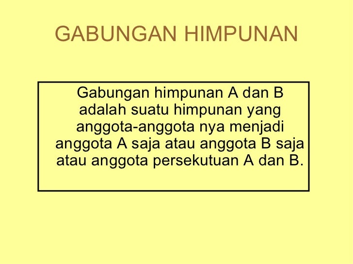 Contoh Himpunan Gabungan - Lowongan Kerja Terbaru