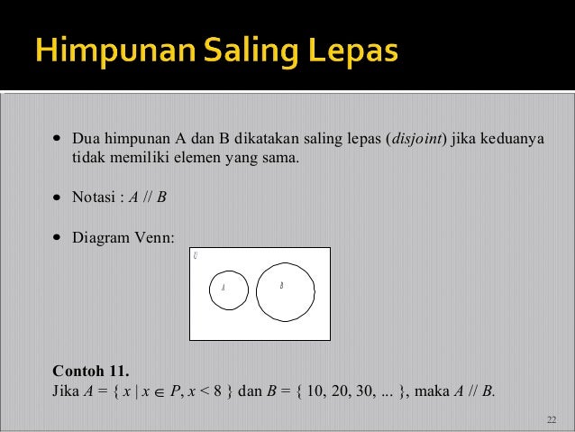 Contoh Soal Dan Jawaban Himpunan Saling Lepas