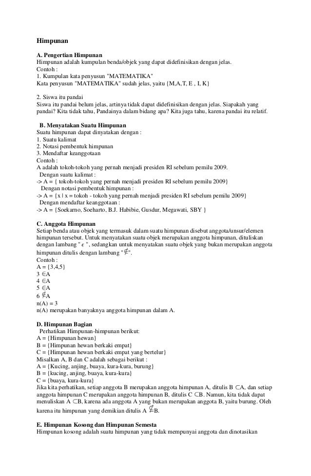 Contoh Soal Hots Himpunan Dan Penyelesaiannya | soal un pdf