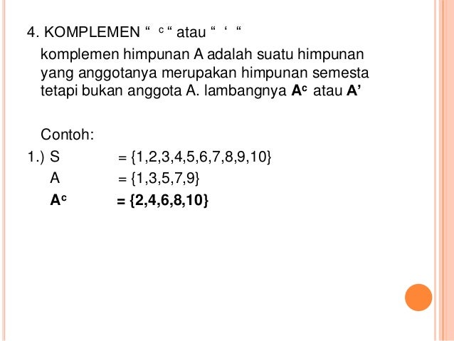 Contoh Soal Himpunan Komplemen Dan Penyelesaiannya Deretan Contoh