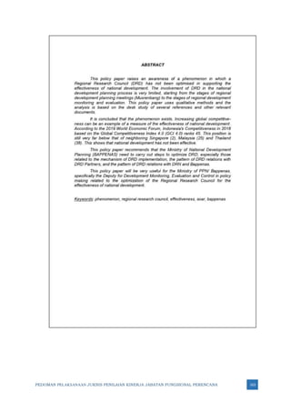 PEDOMAN PELAKSANAAN JUKNIS PENILAIAN KINERJA JABATAN FUNGSIONAL PERENCANA 163
 