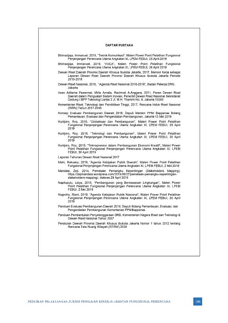 PEDOMAN PELAKSANAAN JUKNIS PENILAIAN KINERJA JABATAN FUNGSIONAL PERENCANA 188
 