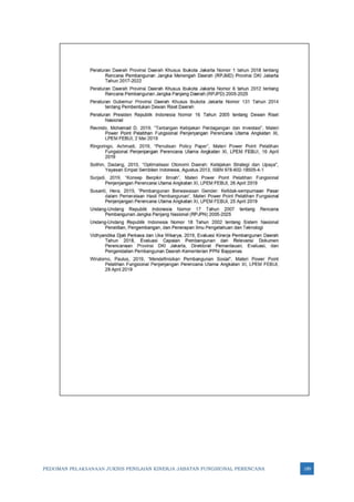 PEDOMAN PELAKSANAAN JUKNIS PENILAIAN KINERJA JABATAN FUNGSIONAL PERENCANA 189
 