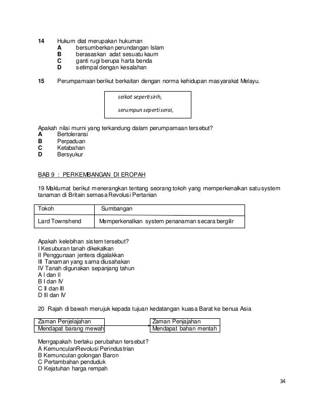 Himpunan soalan kertas 1 tingkatan 4 percubaan negeri 2015