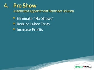 Eliminate “No-Shows” Reduce Labor Costs Increase Profits 