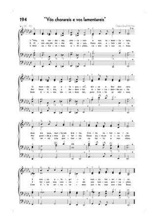 Vós chorareis e vos lamentareis194 
 
