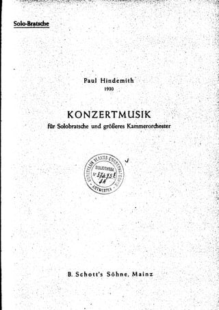 Hindemith   konzertmusik (viola)