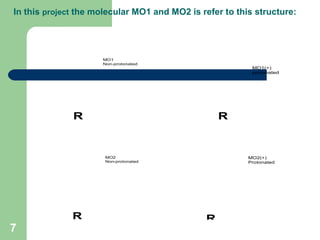 In this project the molecular MO1 and MO2 is refer to this structure:
 
R R
MO1 
Non-protonated 
MO1(+) 
protonated 
 
R R
MO2(+) 
Protonated  
MO2 
Non-protonated 
7
 