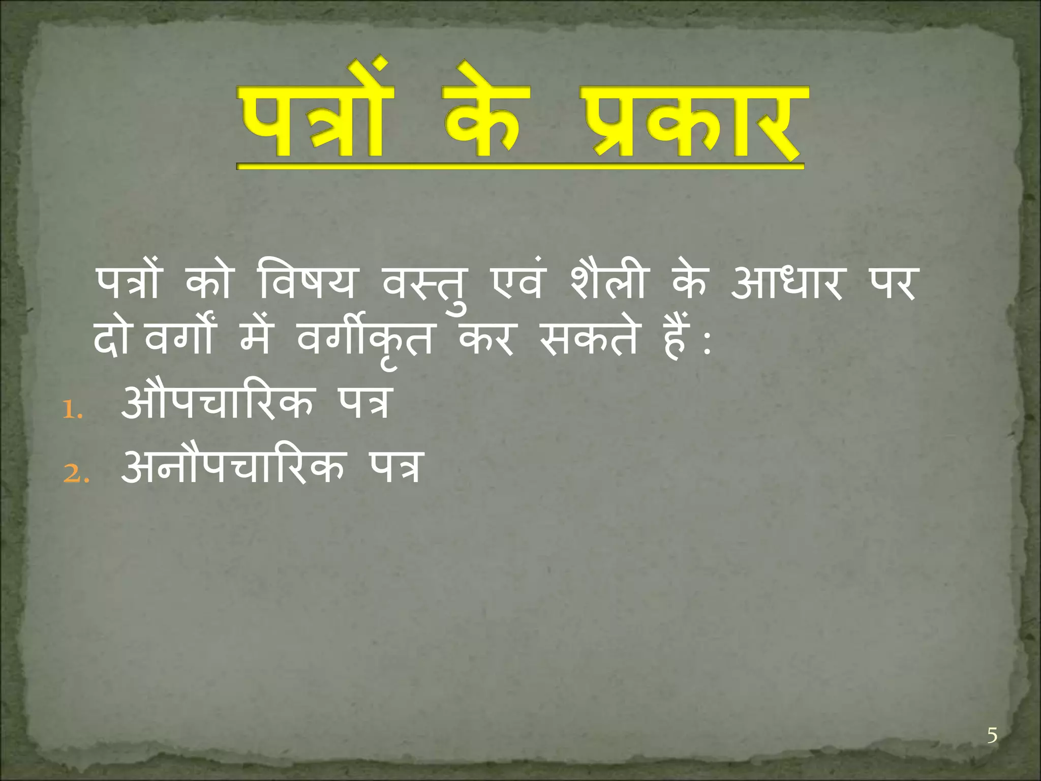Hindi पत्र लेखन | PPTX