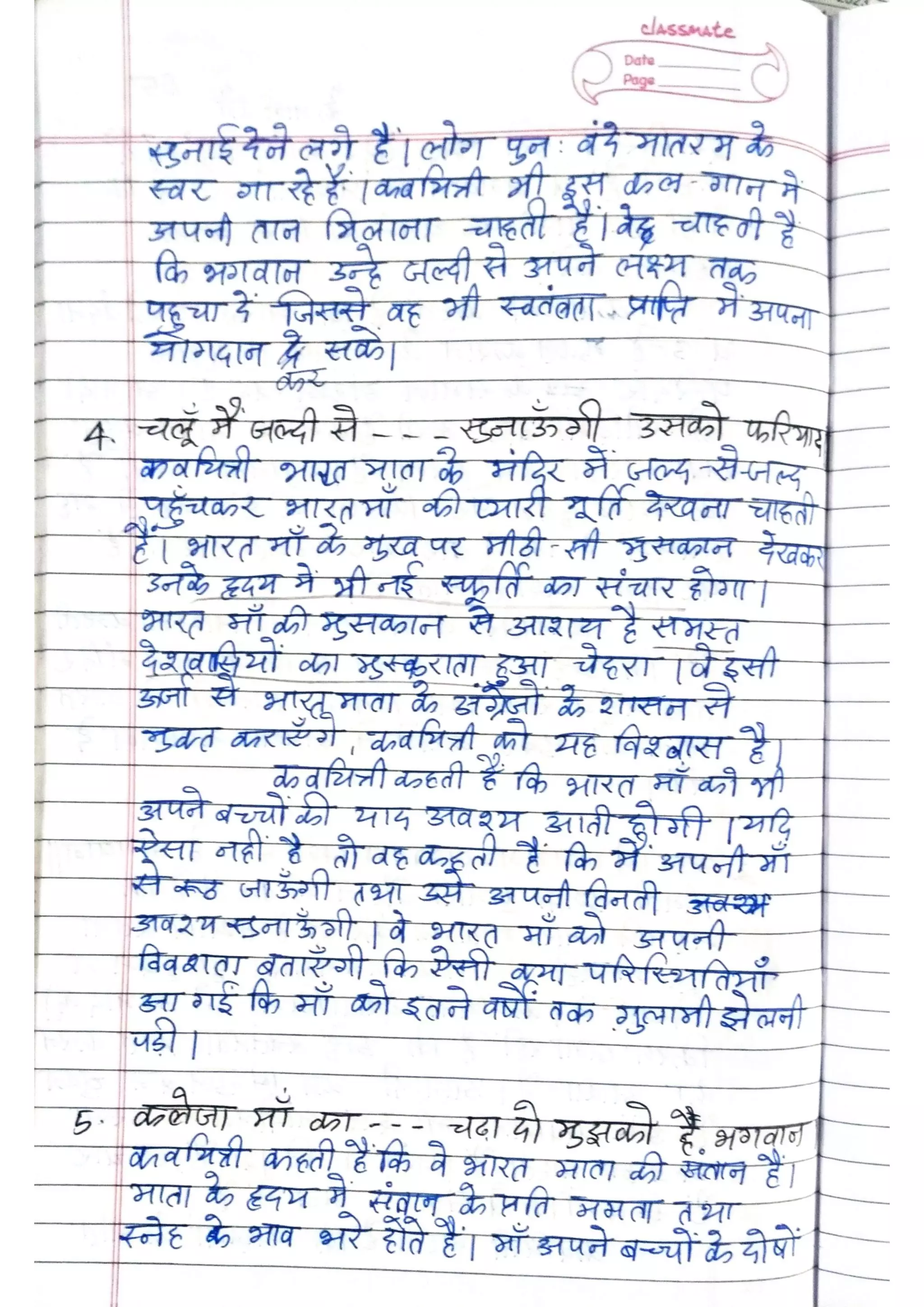 ICSE Hindi Class X Handwritten Notes