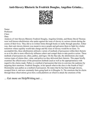 what to the slave is the fourth of july ethos pathos logos
