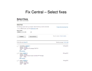 Fix Central – Select fixes
 