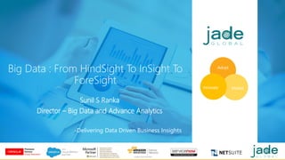 Big Data : From HindSight To InSight To
ForeSight
-Delivering Data Driven Business Insights
Adopt
MarketInnovate
Sunil S Ranka
Director – Big Data and Advance Analytics
 