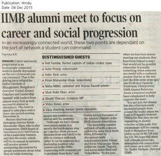 IIMB alumni meet to focus on career and social progression